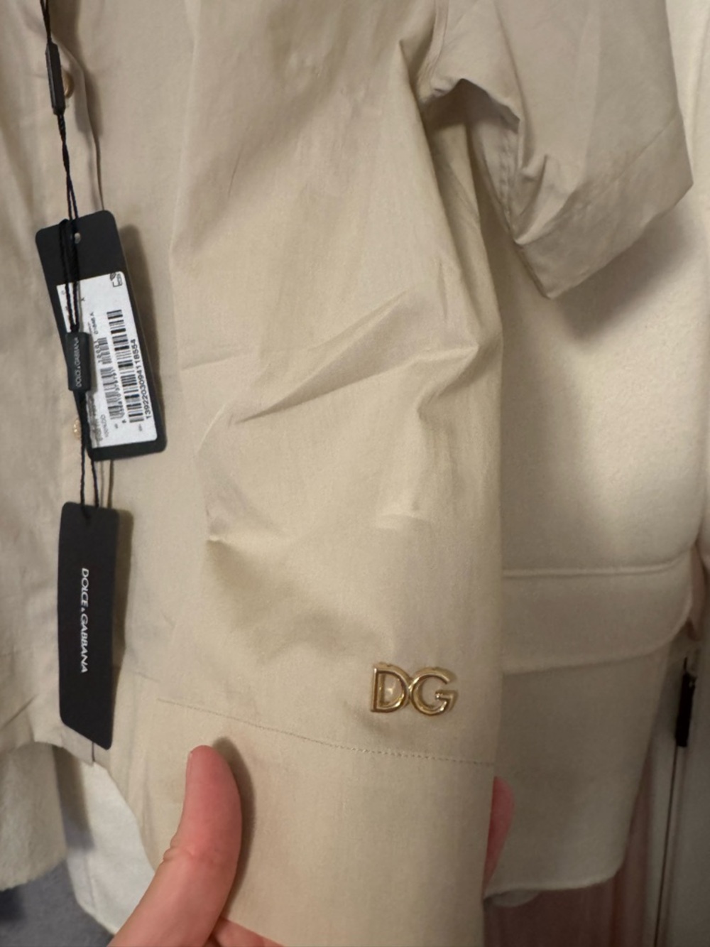 Dolce & Gabbana Cream Button Down Shirt